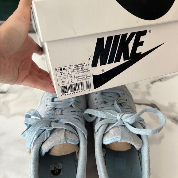 Nike Air Jordan 1 Retro Low NS BG Sneakers 'Ice Blue' Size 7Y W 8.5 - Picture 9 of 10